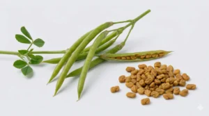 Bockshornkleesamen in geöffneten Hülsen